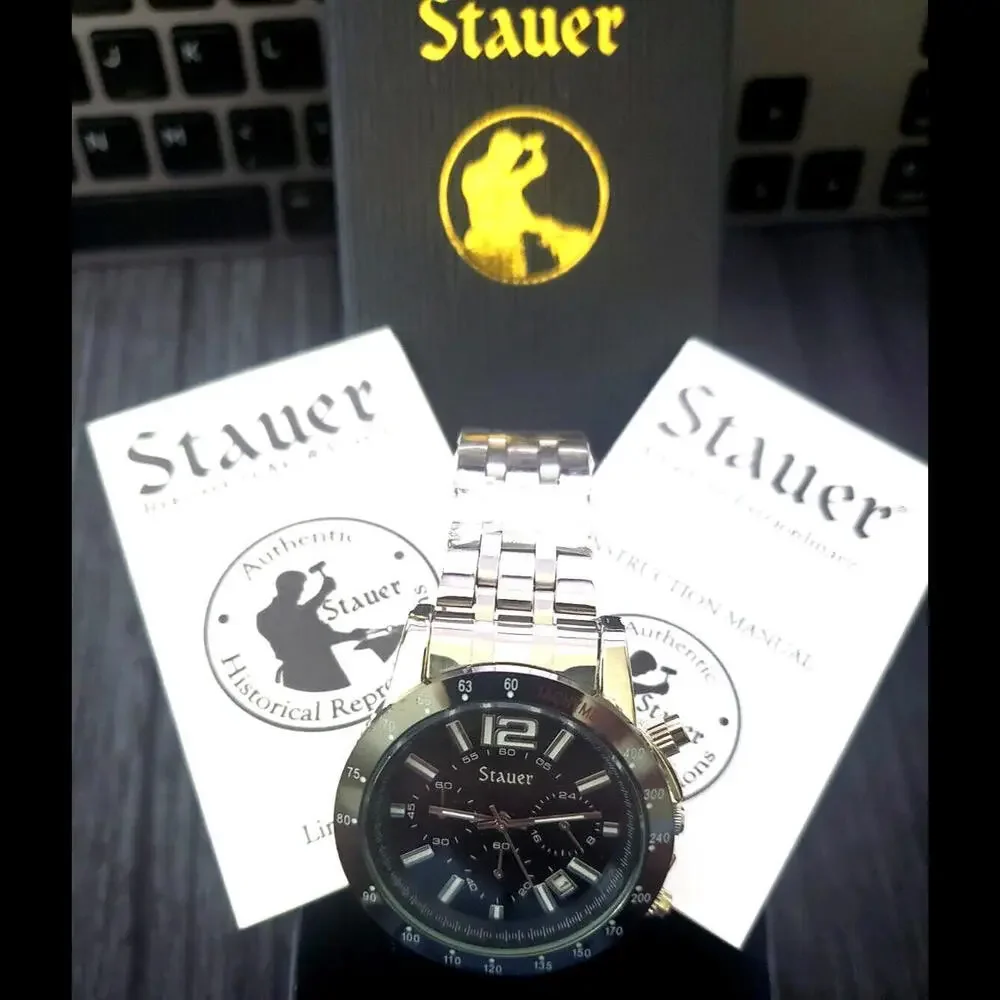 New In Box Stauer‎ 38061 Jet Setter Chronograph Mens Watch